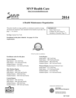 2014 MVP Health Care A Health Maintenance Organization