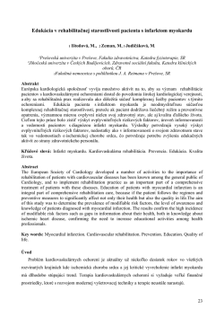 Edukácia v rehabilitačnej starostlivosti pacienta s infarktom myokardu