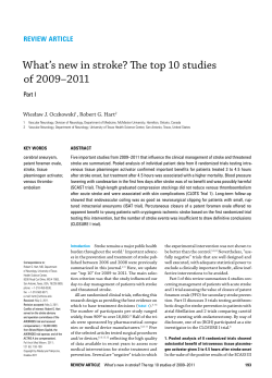 What’s new in stroke? The top 10 studies of 2009–2011 REVIEW ARTICLE