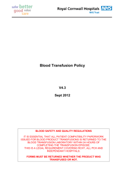 Blood Transfusion Policy  V4.3 Sept 2012