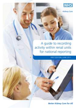 A guide to recording activity within renal units for national reporting