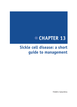 * CHAPTER 13 Sickle cell disease: a short guide to management