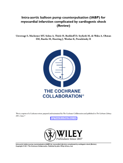 Intra-aortic balloon pump counterpulsation (IABP) for