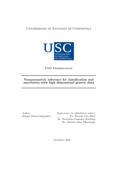 Universidade de Santiago de Compostela PhD Dissertation Nonparametric inference for classification and
