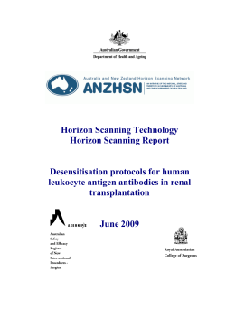 Horizon Scanning Technology Horizon Scanning Report  Desensitisation protocols for human