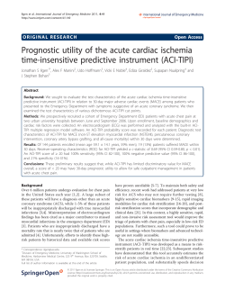 Prognostic utility of the acute cardiac ischemia time-insensitive predictive instrument (ACI-TIPI)
