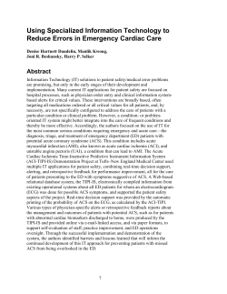 Using Specialized Information Technology to Reduce Errors in Emergency Cardiac Care Abstract
