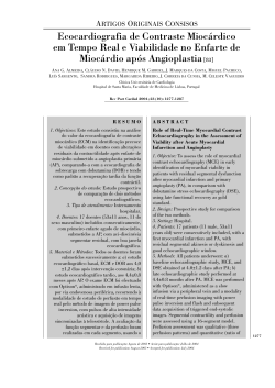 Ecocardiografia de Contraste Miocárdico Miocárdio após Angioplastia