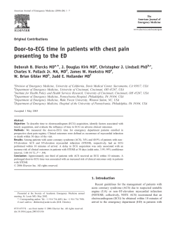 Door-to-ECG time in patients with chest pain presenting to the ED