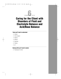 6 Caring for the Client with Disorders of Fluid and Electrolyte Balance and