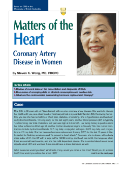 Heart Matters of the Coronary Artery Disease in Women