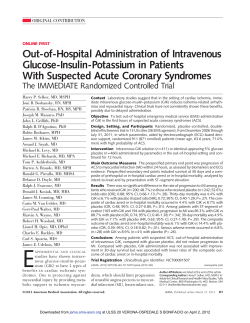Out-of-Hospital Administration of Intravenous Glucose-Insulin-Potassium in Patients With Suspected Acute Coronary Syndromes