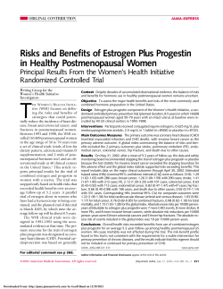 T Risks and Benefits of Estrogen Plus Progestin in Healthy Postmenopausal Women