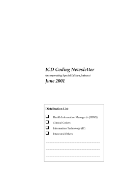ICD Coding Newsletter  June 2001 Distribution List