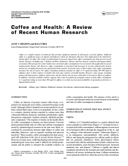 Coffee and Health: A Review of Recent Human Research