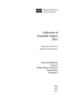 Collection of Scientific Papers 2011 Internal Medicine