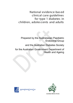 National evidence-bas ed clinical care guidelines for type 1 diabetes  in