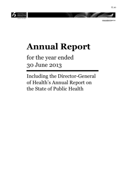 Annual Report for the year ended 30 June 2013 Including the Director-General