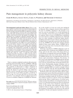 Pain management in polycystic kidney disease PERSPECTIVES IN RENAL MEDICINE Z H. B