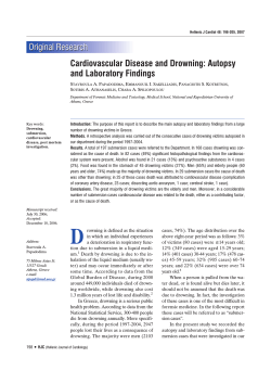Cardiovascular Disease and Drowning: Autopsy and Laboratory Findings S A. P