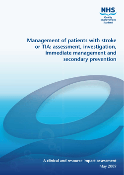 Management of patients with stroke or TIA: assessment, investigation, immediate management and