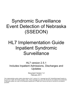 Syndromic Surveillance Event Detection of Nebraska (SSEDON)