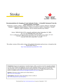Recommendations for Imaging of Acute Ischemic Stroke : A Scientific... American Heart Association