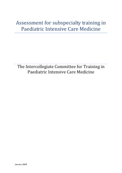 Assessment for subspecialty training in Paediatric Intensive Care Medicine