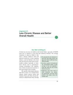 Less Chronic Disease and Better Overall Health Argument #1.