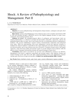 Shock: A Review of Pathophysiology and Management. Part II EY