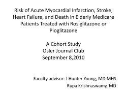 Risk of Acute Myocardial Infarction, Stroke, Patients Treated with Rosiglitazone or