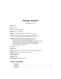 Package ‘flexmix’ September 27, 2013
