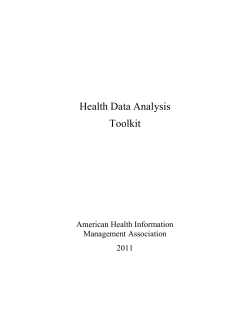 Health Data Analysis Toolkit American Health Information