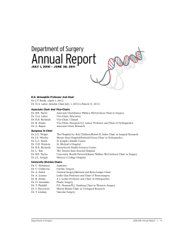 Annual Report Department of Surgery July 1, 2010 – June 30, 2011