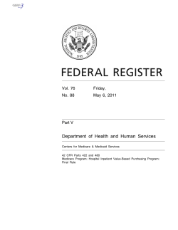 Department of Health and Human Services Vol. 76 Friday, No. 88