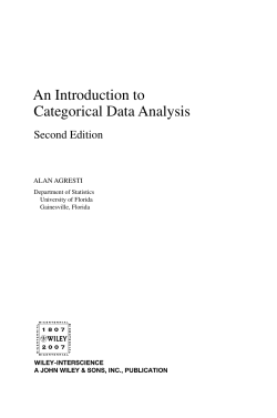 An Introduction to Categorical Data Analysis Second Edition ALAN AGRESTI