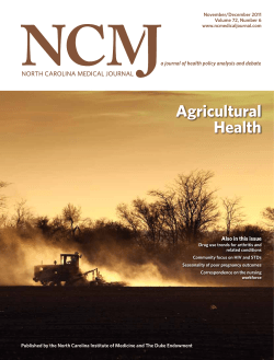 Agricultural Health a journal of health policy analysis and debate