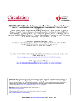 2013 ACCF/AHA Guideline for the Management of Heart Failure: A... College of Cardiology Foundation/American Heart Association Task Force on Practice