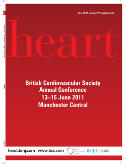 heart British Cardiovascular Society Annual Conference 13–15 June 2011