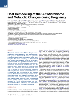 Host Remodeling of the Gut Microbiome and Metabolic Changes during Pregnancy