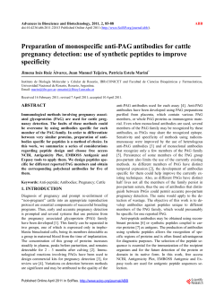 Preparation of monospecific anti-PAG antibodies for cattle