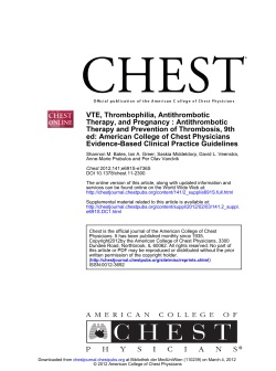 VTE, Thrombophilia, Antithrombotic Therapy, and Pregnancy : Antithrombotic