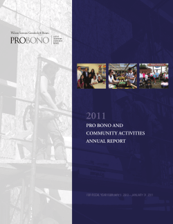 PRO BONO AND COMMUNITY ACTIVITIES ANNUAL REPORT FO
