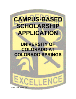 CAMPUS-BASED SCHOLARSHIP APPLICATION