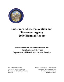 Substance Abuse Prevention and Treatment Agency 2009 Biennial Report