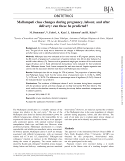 OBSTETRICS Mallampati class changes during pregnancy, labour, and after