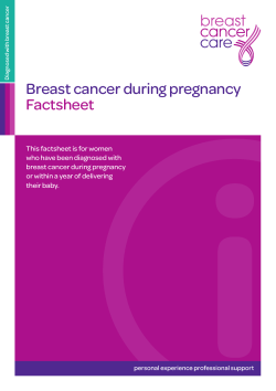 Breast cancer during pregnancy Factsheet