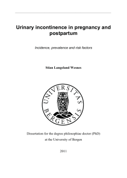 Urinary incontinence in pregnancy and postpartum Urinary incontinence during pregnancy and postpartum