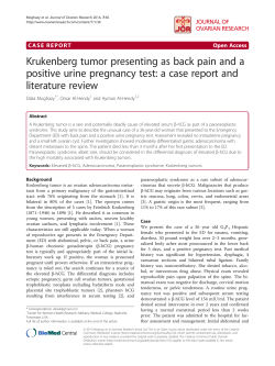 Krukenberg tumor presenting as back pain and a literature review