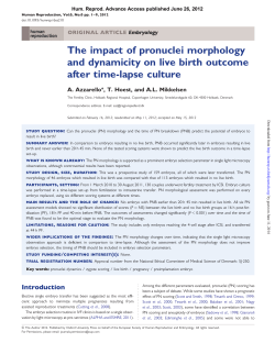 The impact of pronuclei morphology and dynamicity on live birth outcome